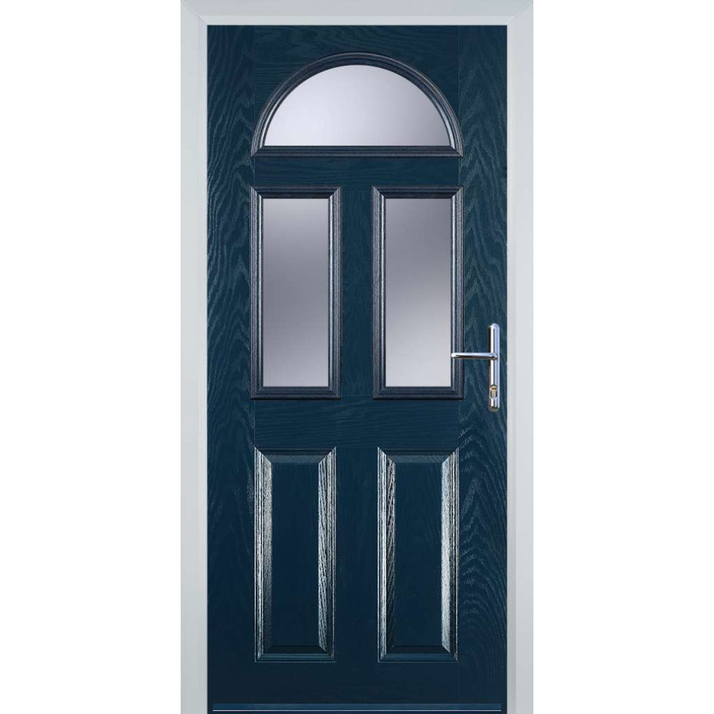 Door Stop 2 Panel 2 Square 1 Arch (G) Composite Traditional Door In Blue Image