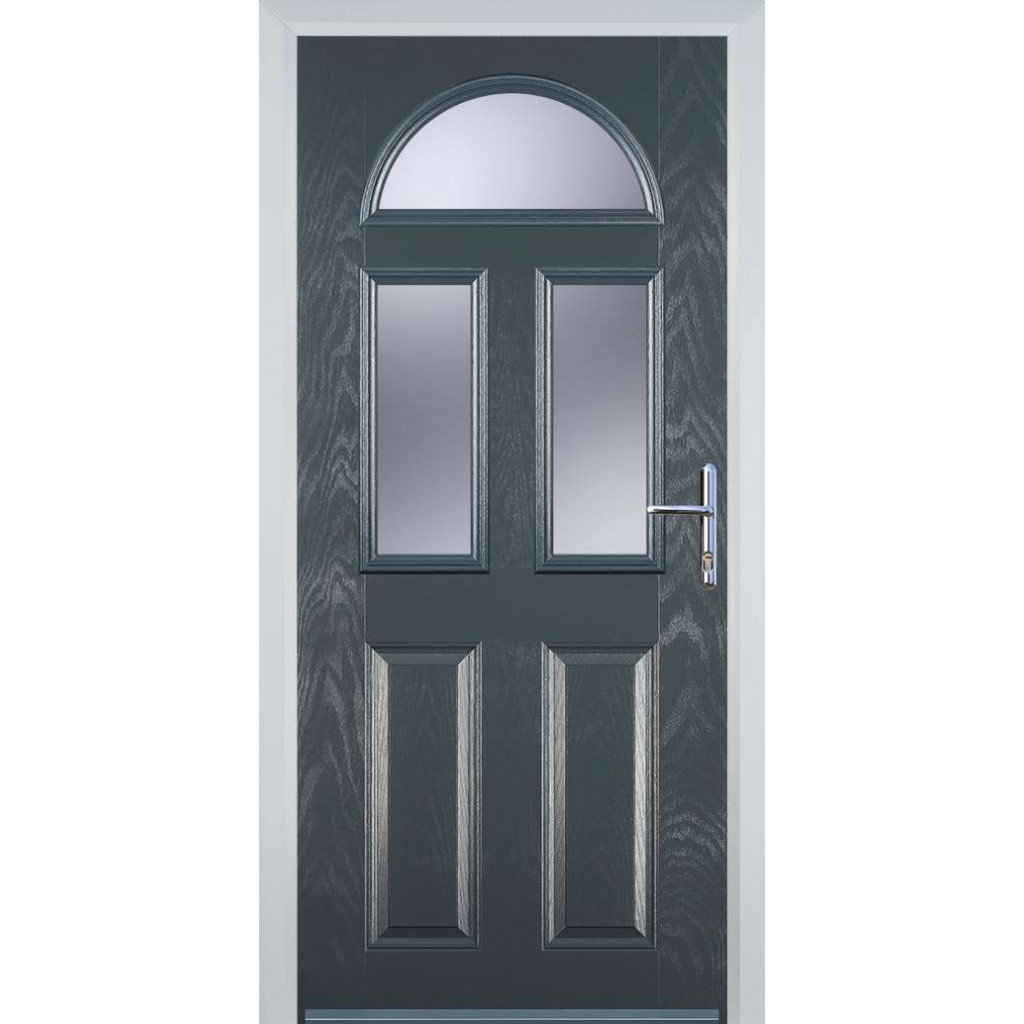 Door Stop 2 Panel 2 Square 1 Arch (G) Composite Traditional Door In Grey Image