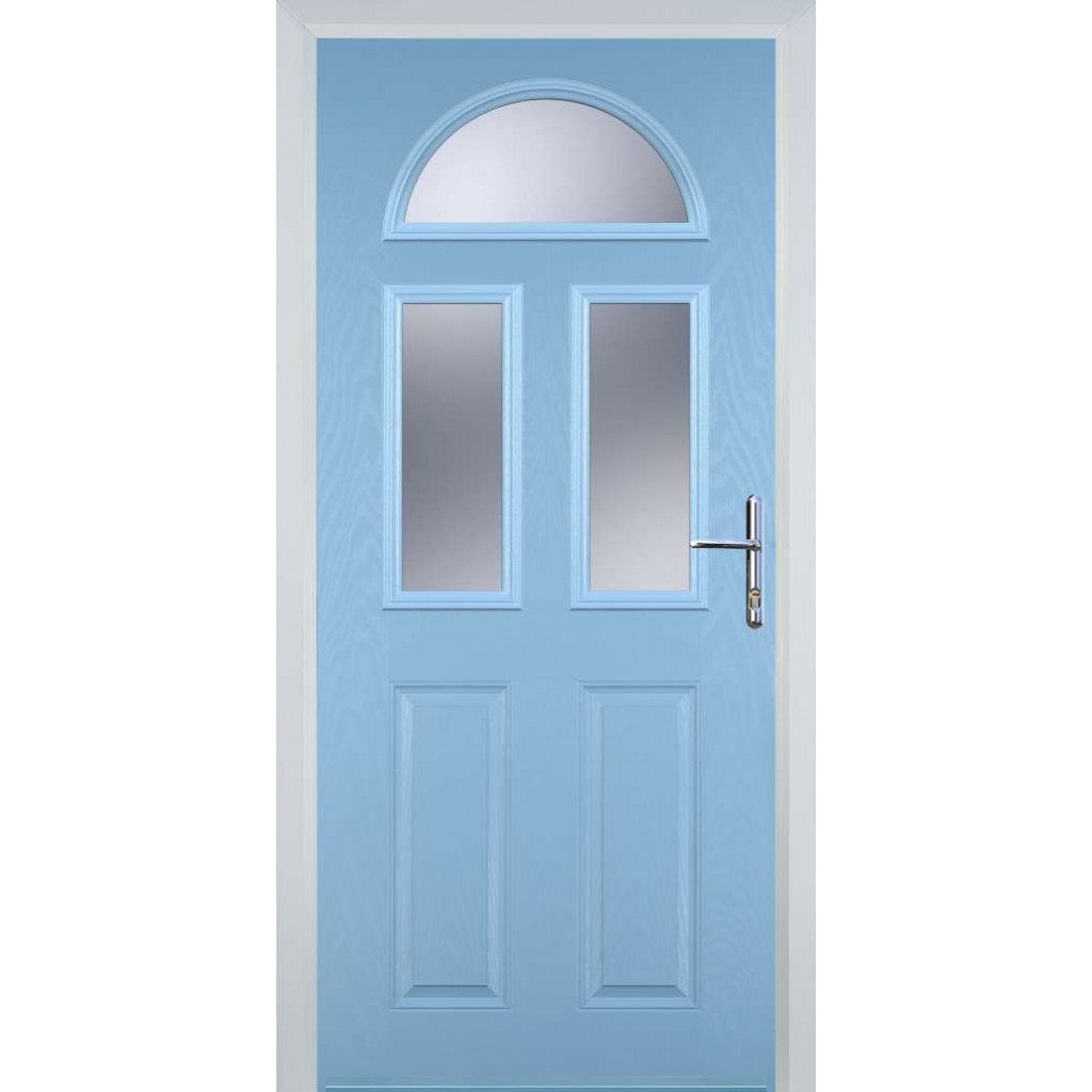 Door Stop 2 Panel 2 Square 1 Arch (G) Composite Traditional Door In Duck Egg Blue Image