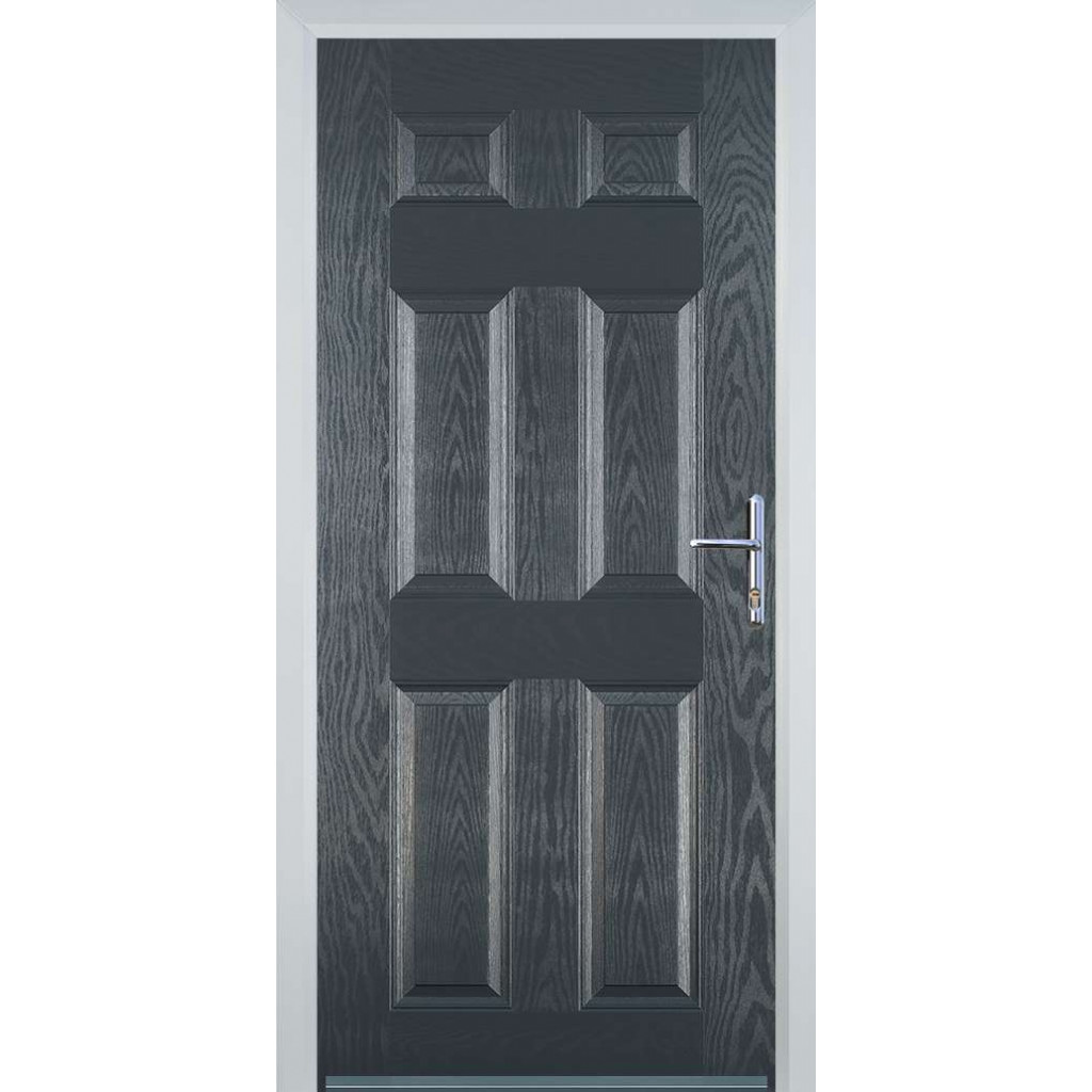 Door Stop 6 Panel (H) Composite Traditional Door In Grey Image