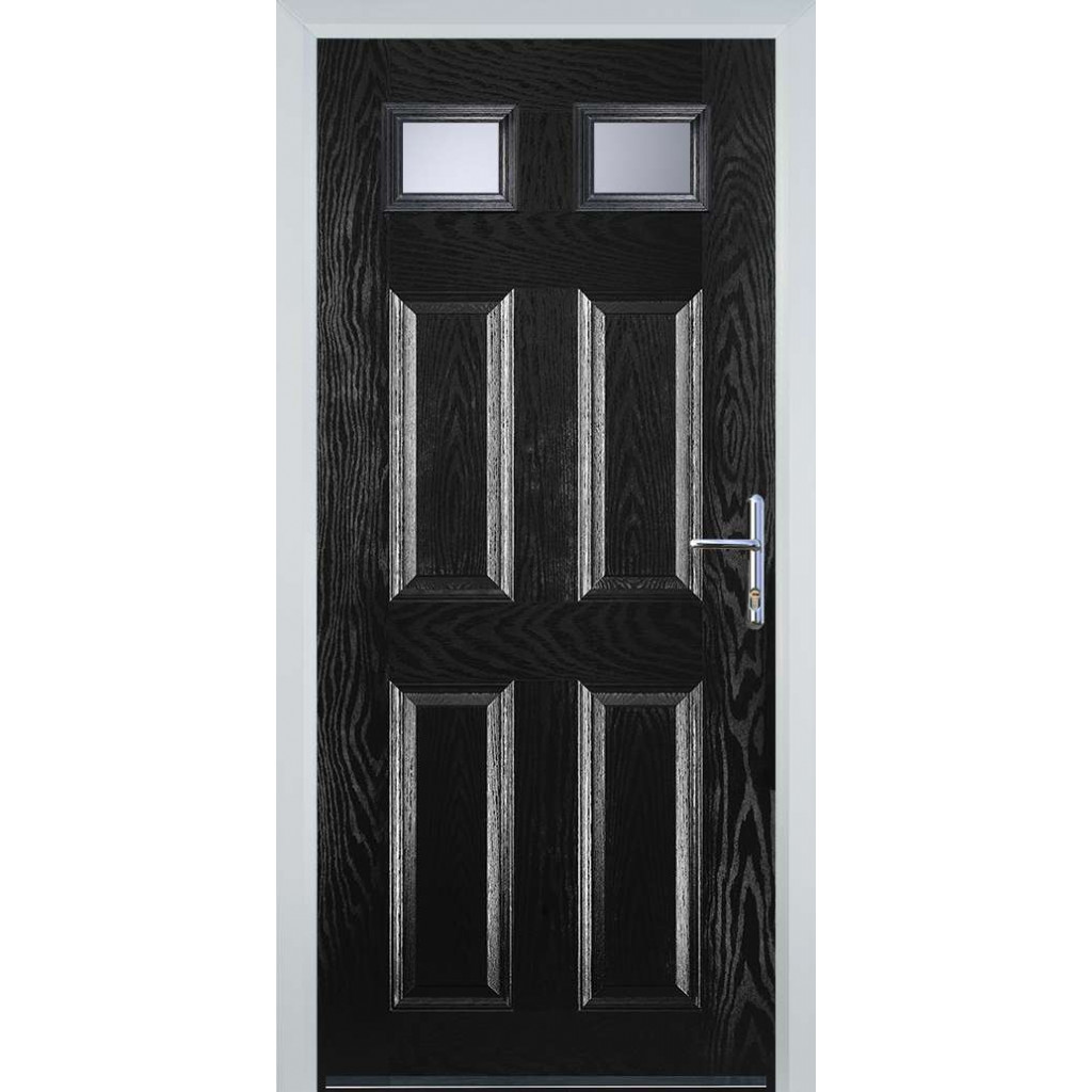 Door Stop 4 Panel 2 Square (I) Composite Traditional Door In Black Image