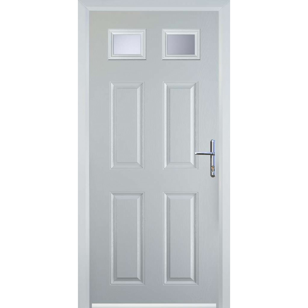 Door Stop 4 Panel 2 Square (I) Composite Traditional Door In White Image