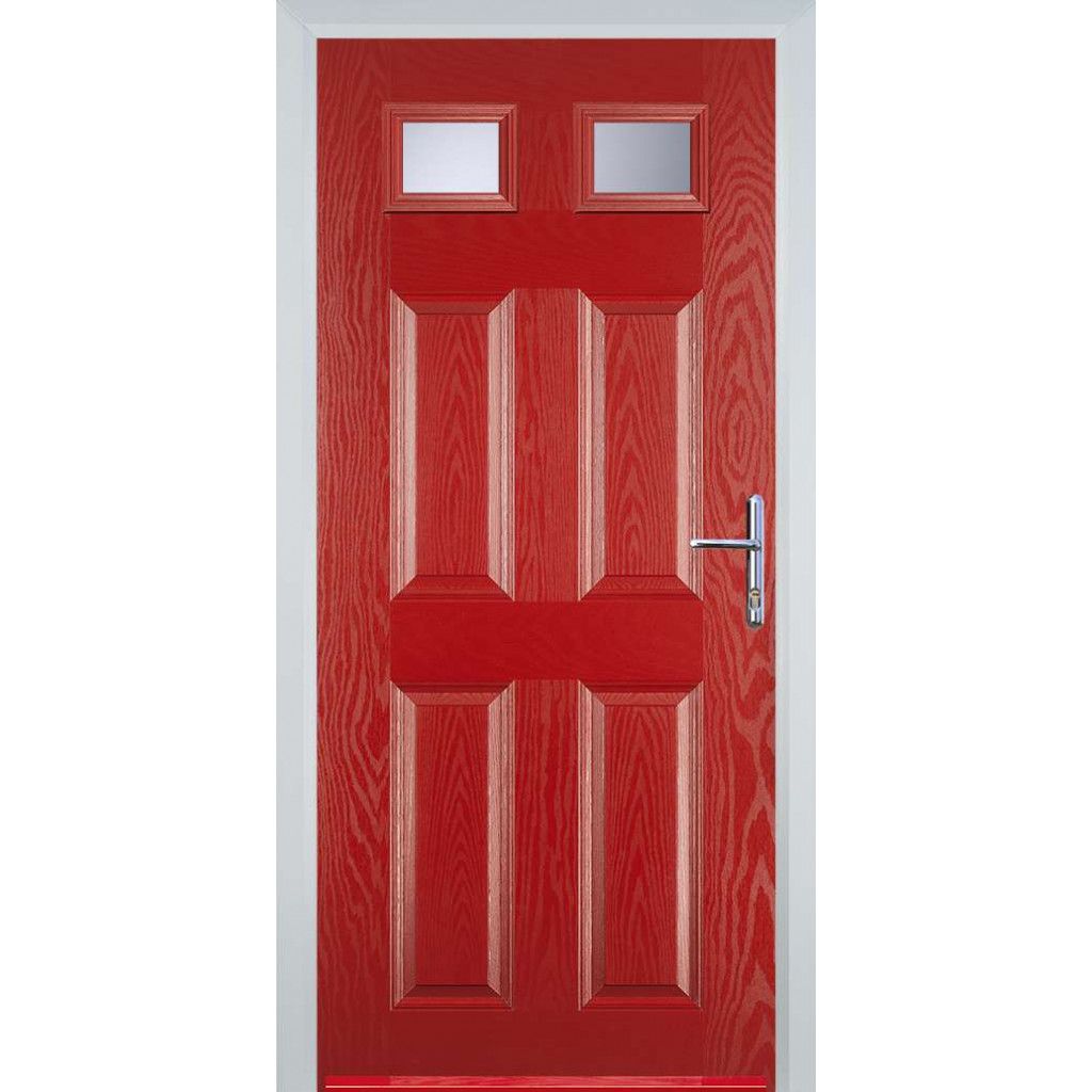 Door Stop 4 Panel 2 Square (I) Composite Traditional Door In Red Image