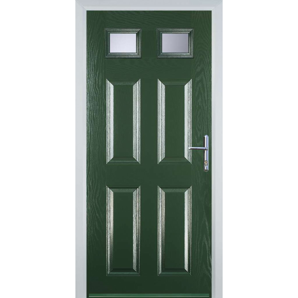 Door Stop 4 Panel 2 Square (I) Composite Traditional Door In Green Image