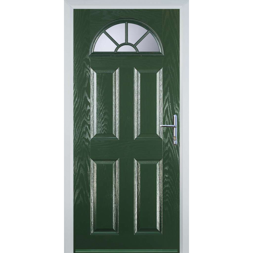 Door Stop 4 Panel Sunburst (J) Composite Traditional Door In Green Image