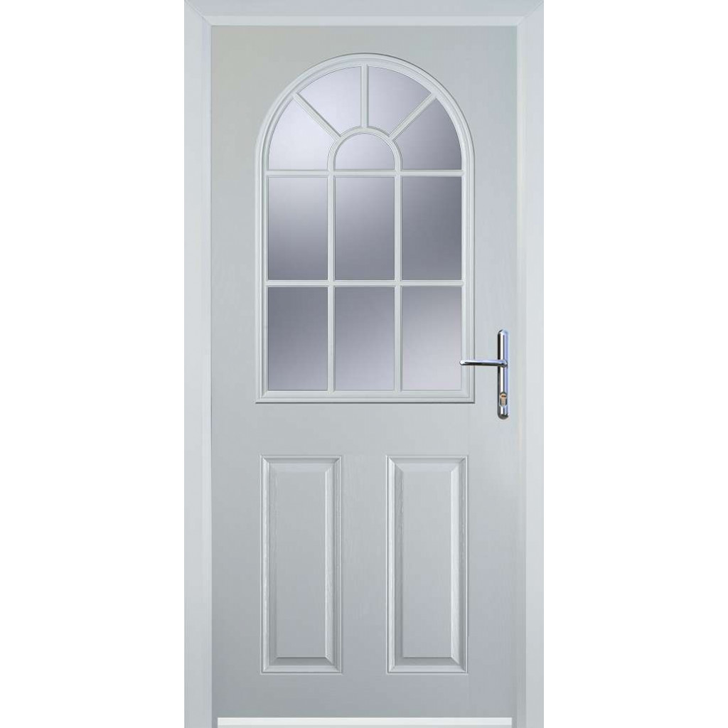 Door Stop 2 Panel Sunburst (L) Composite Traditional Door In White Image