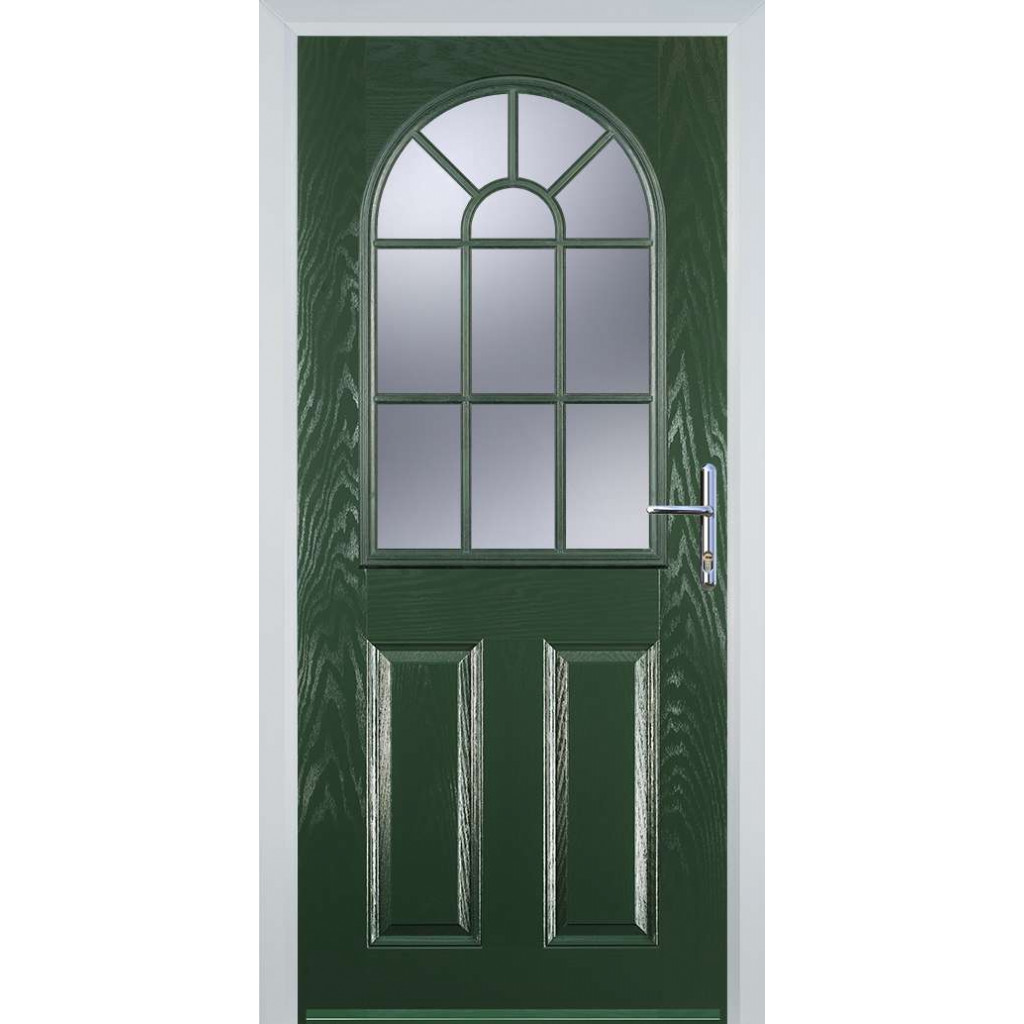 Door Stop 2 Panel Sunburst (L) Composite Traditional Door In Green Image