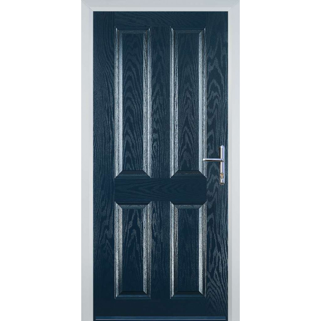Door Stop 4 Panel (Q) Composite Traditional Door In Blue Image