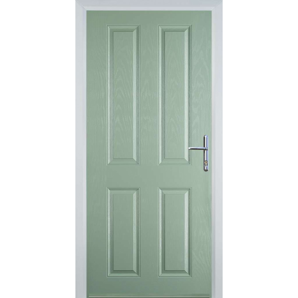 Door Stop 4 Panel (Q) Composite Traditional Door In Chartwell Green Image