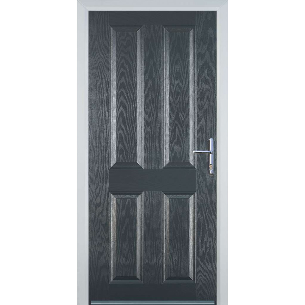 Door Stop 4 Panel (Q) Composite Traditional Door In Grey Image