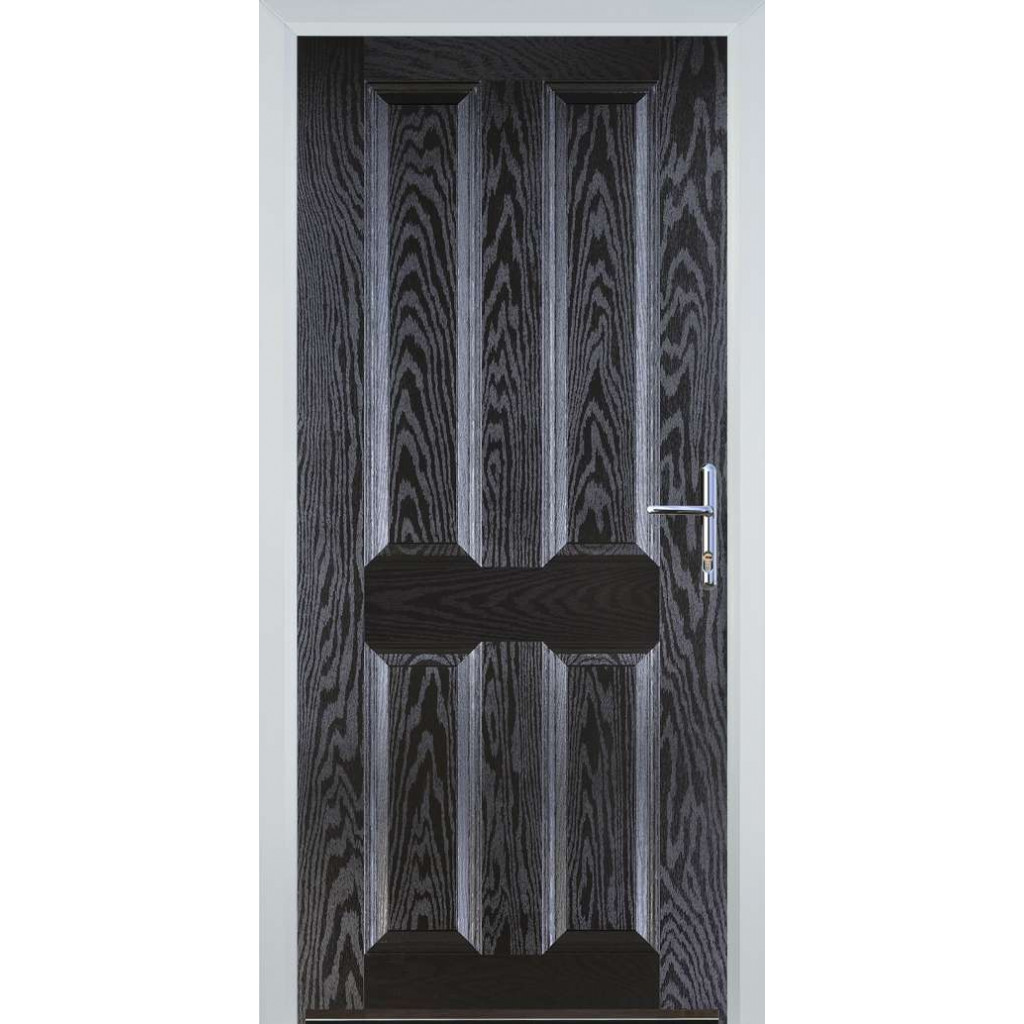 Door Stop 4 Panel (Q) Composite Traditional Door In Black Brown Image