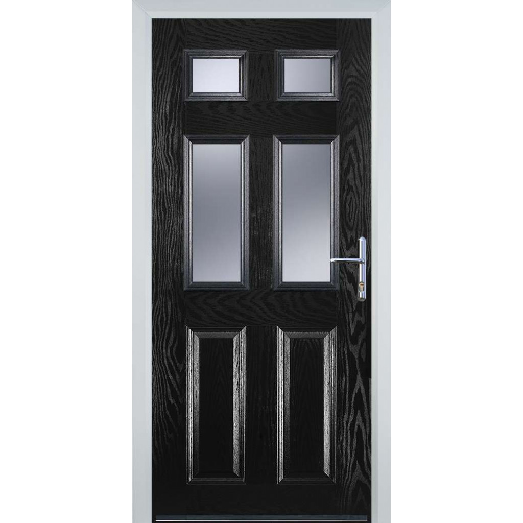 Door Stop 2 Panel 4 Square (T) Composite Traditional Door In Black Image