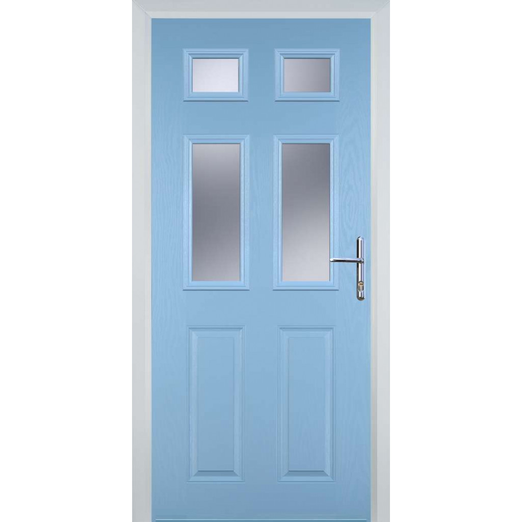 Door Stop 2 Panel 4 Square (T) Composite Traditional Door In Duck Egg Blue Image