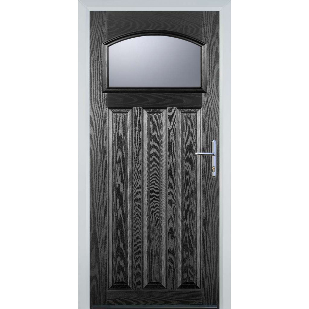 Door Stop 3 Panel 1 Square (61) Composite Traditional Door In Black Image