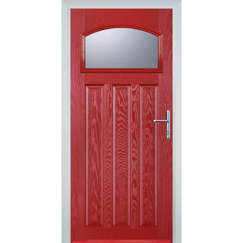 Door Stop 3 Panel 1 Square (61) Composite Traditional Door In Red Image