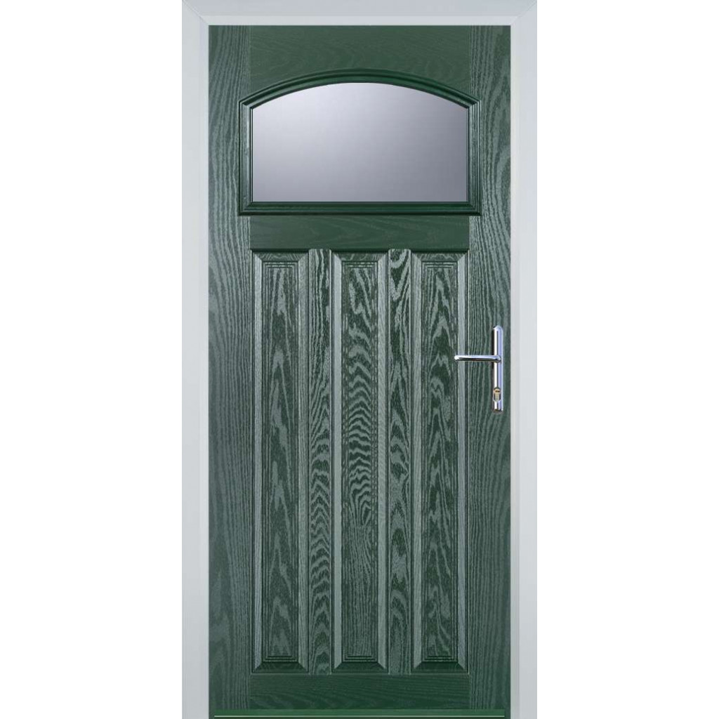 Door Stop 3 Panel 1 Square (61) Composite Traditional Door In Green Image