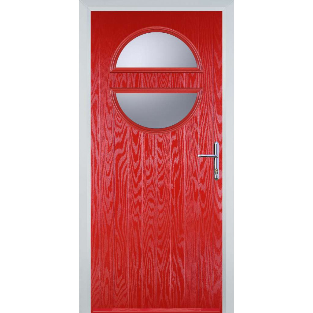 Door Stop Circle (X) Composite Contemporary Door In Poppy Red (High Gloss) Image