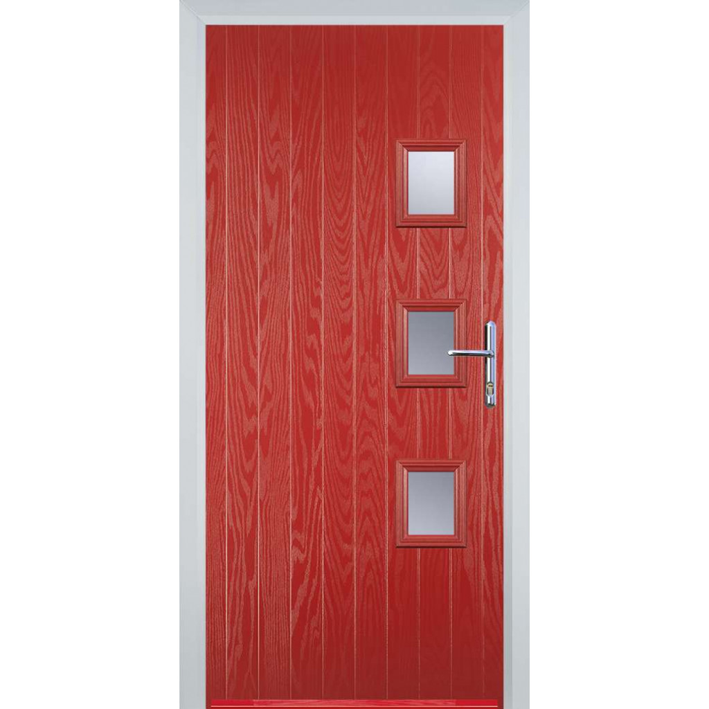 Door Stop 3 Square (Y) Composite Contemporary Door In Red Image