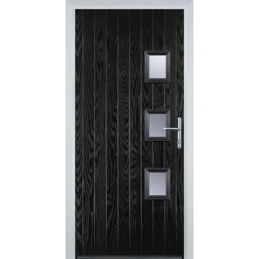 Door Stop 3 Square (Y) Composite Contemporary Door In Black Image