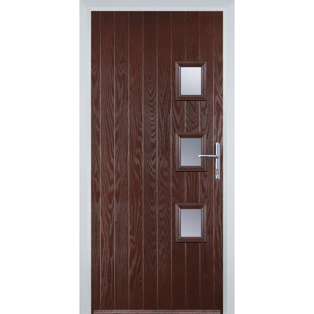 Door Stop 3 Square (Y) Composite Contemporary Door In Dark Wood Image