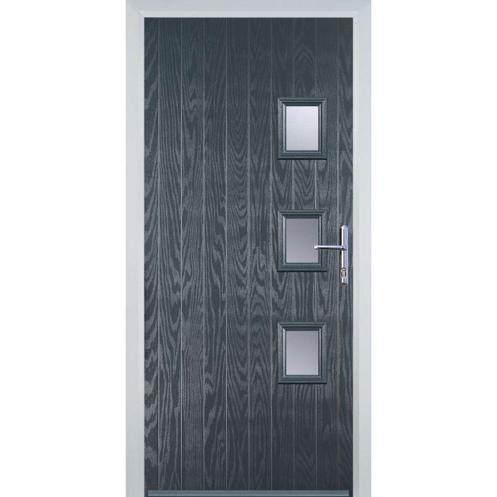 Door Stop 3 Square (Y) Composite Contemporary Door In Grey Image