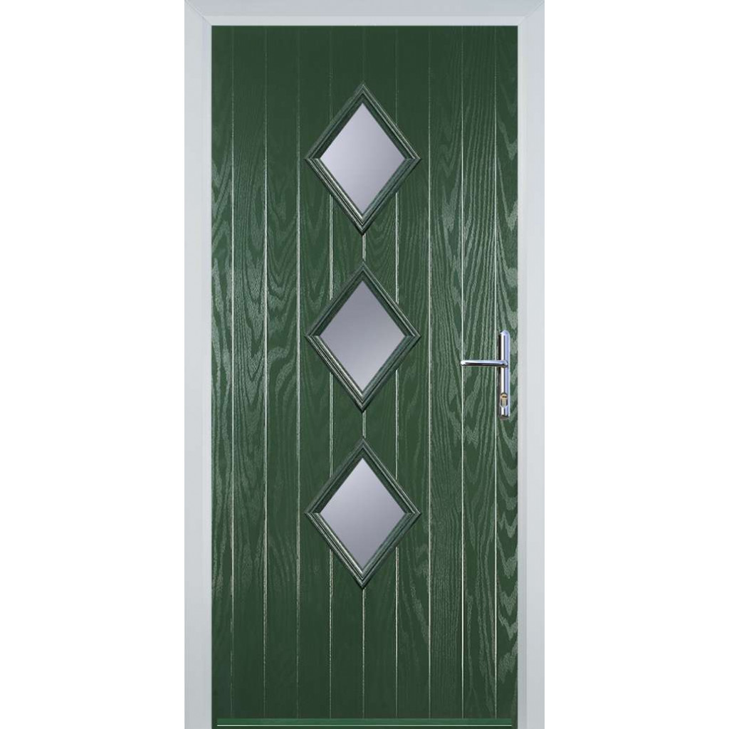 Door Stop 3 Diamond (P3) Composite Contemporary Door In Green Image