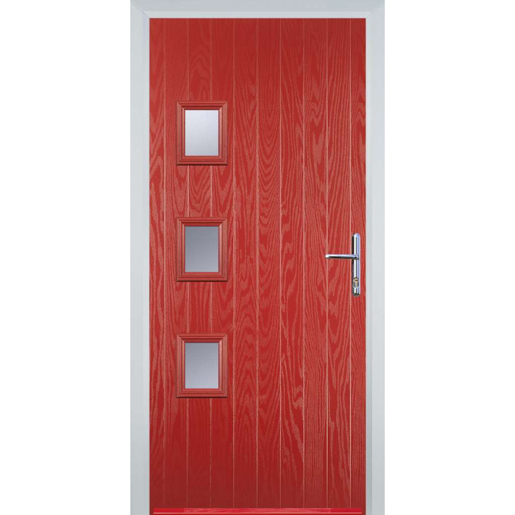 Door Stop 3 Square (YH) Composite Contemporary Door In Red Image