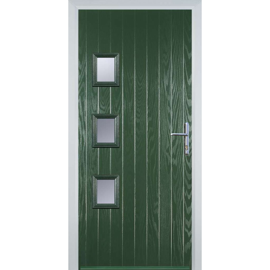 Door Stop 3 Square (YH) Composite Contemporary Door In Green Image