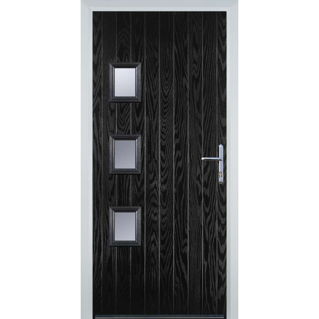 Door Stop 3 Square (YH) Composite Contemporary Door In Black Image