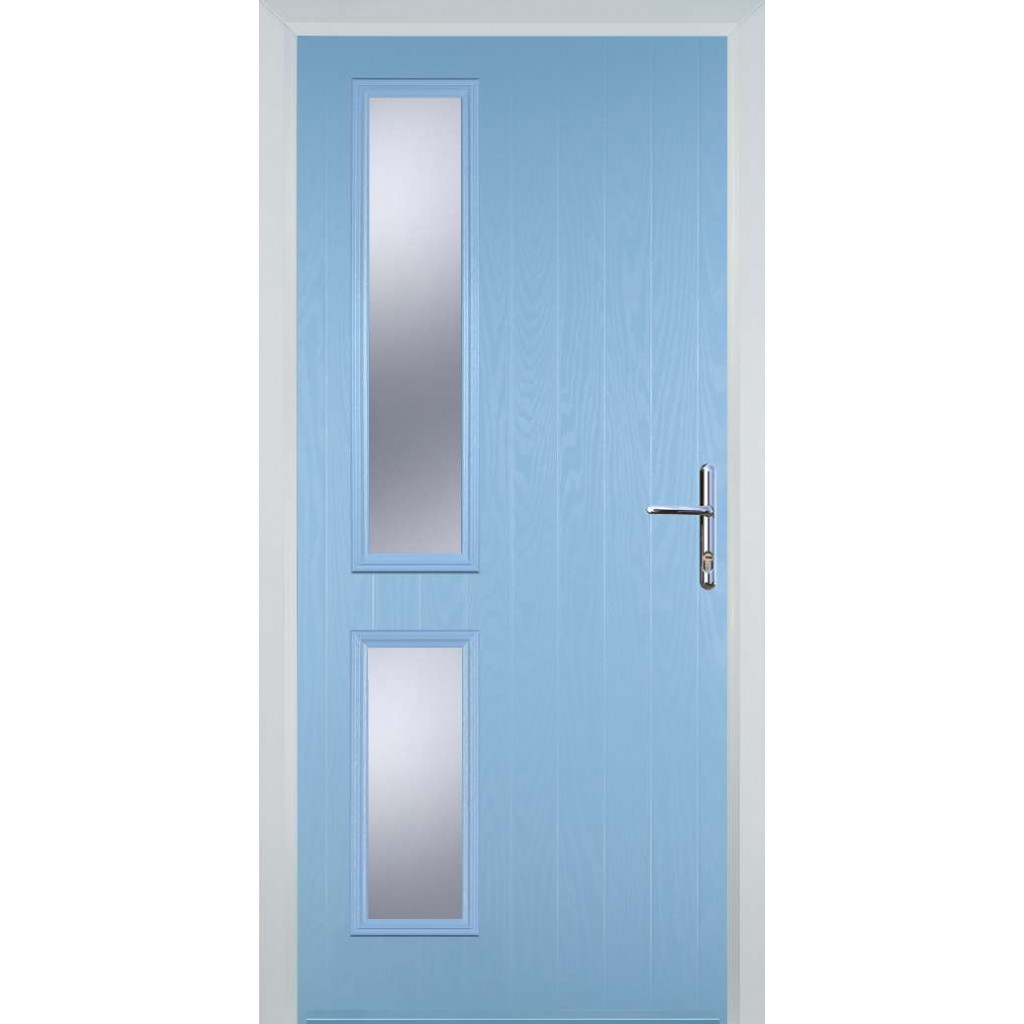 Door Stop Twin Side (ZH) Composite Contemporary Door In Duck Egg Blue Image