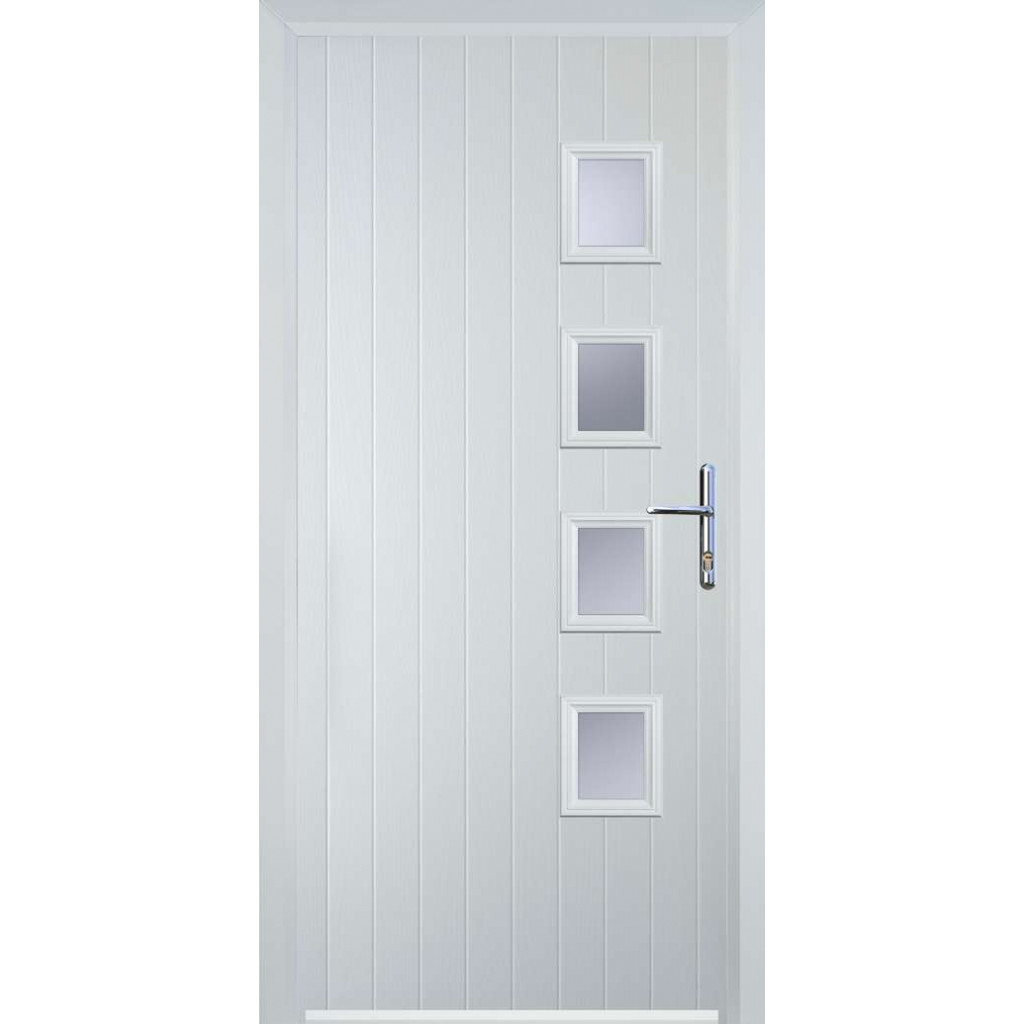Door Stop 4 Square (W4) Composite Contemporary Door In White Image