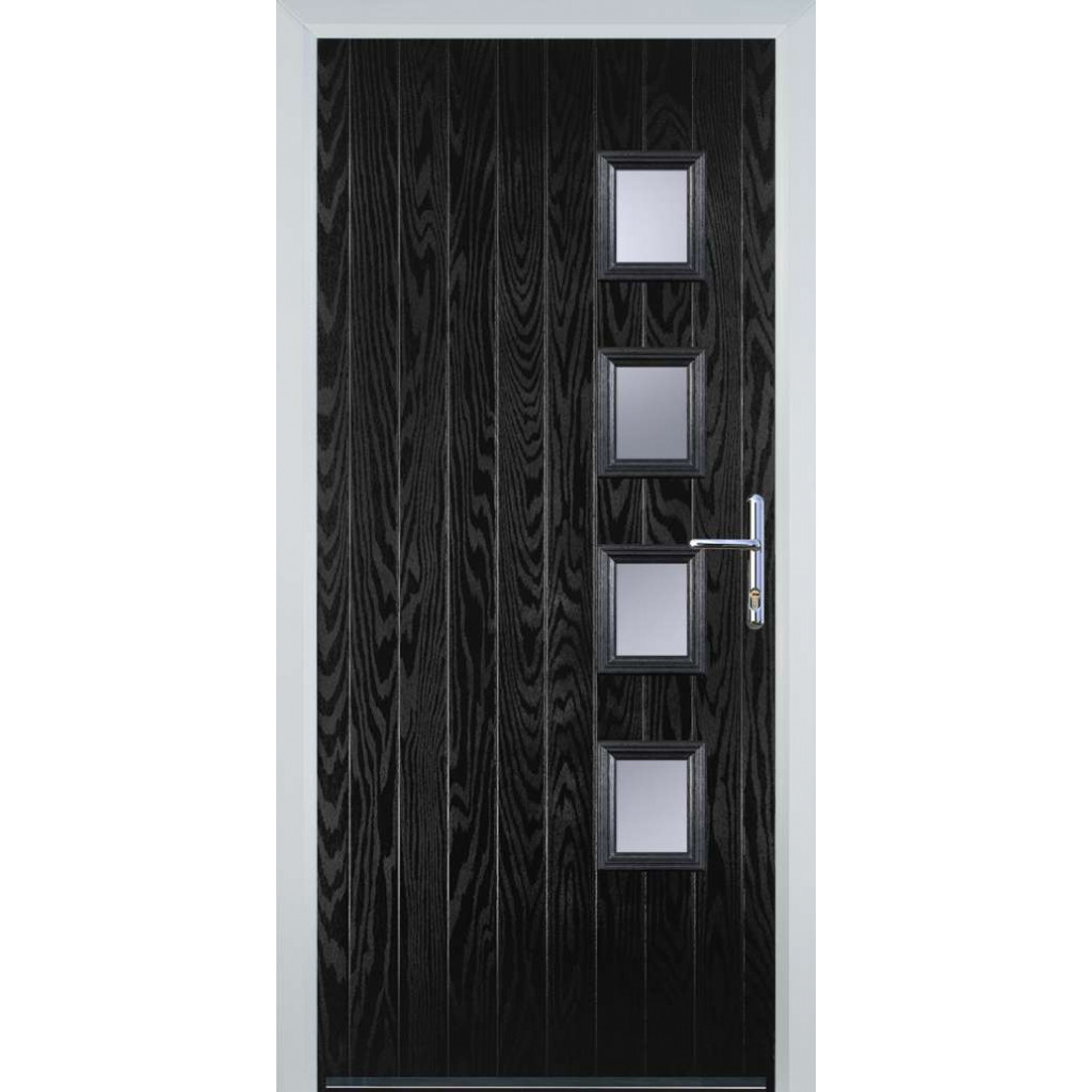 Door Stop 4 Square (W4) Composite Contemporary Door In Black Image
