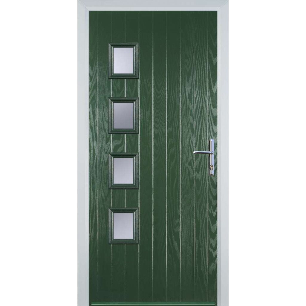 Door Stop 4 Square (W4H) Composite Contemporary Door In Green Image