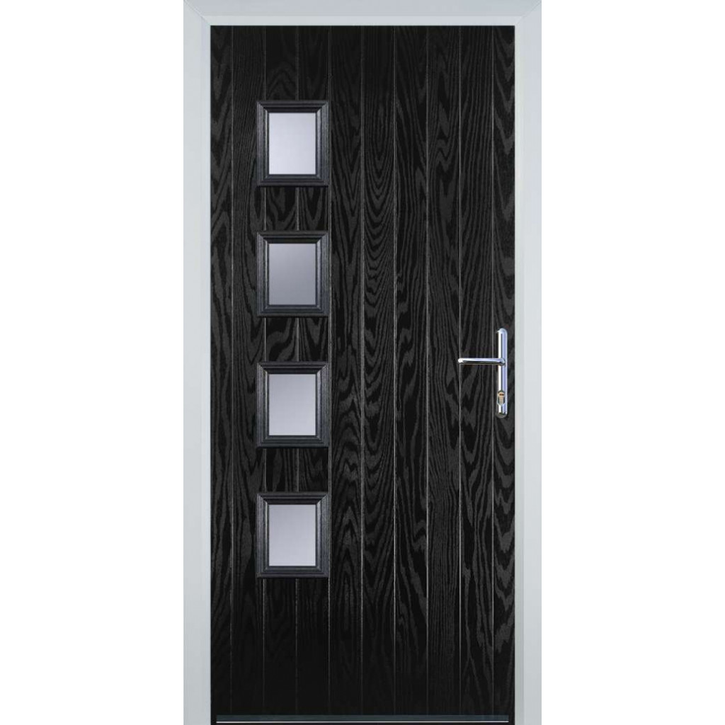 Door Stop 4 Square (W4H) Composite Contemporary Door In Black Image