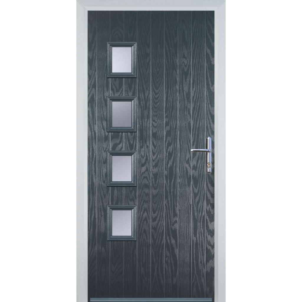 Door Stop 4 Square (W4H) Composite Contemporary Door In Grey Image