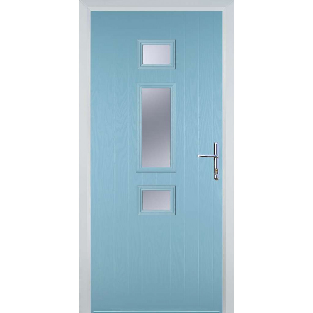 Door Stop Mid 3 Square (S) Composite Contemporary Door In Duck Egg Blue Image