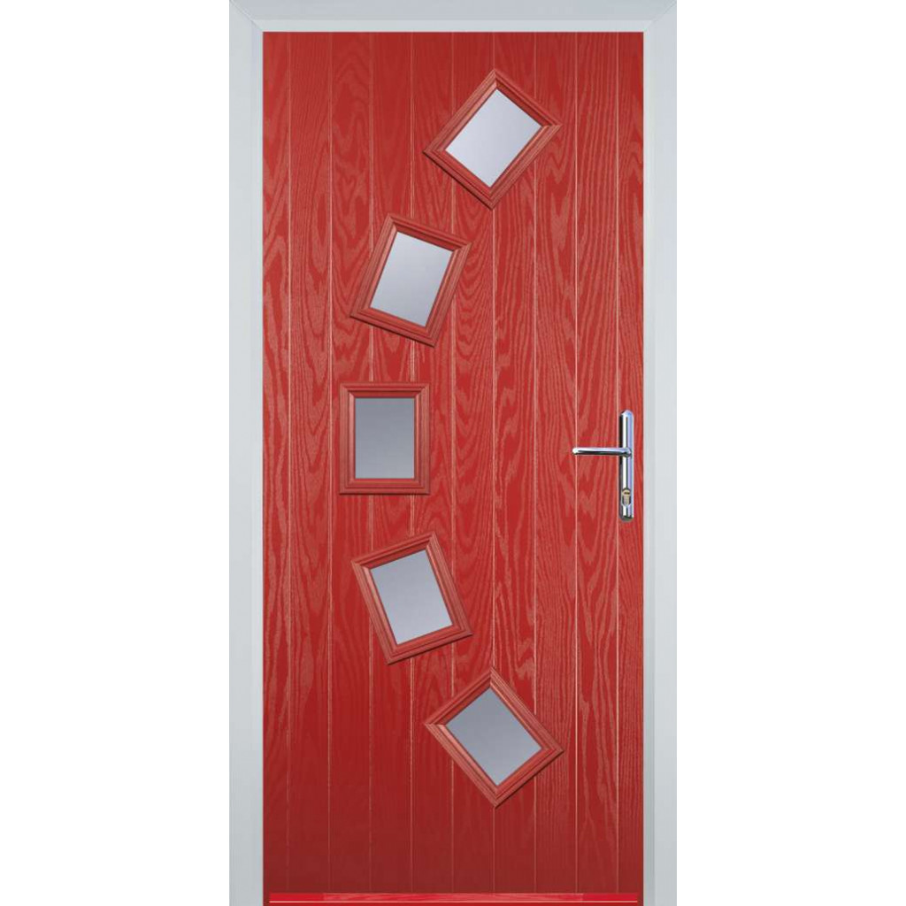 Door Stop 5 Square Curved (54) Composite Contemporary Door In Red Image