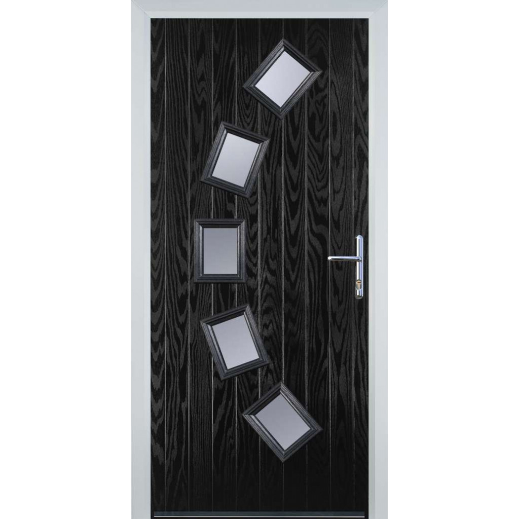Door Stop 5 Square Curved (54) Composite Contemporary Door In Black Image