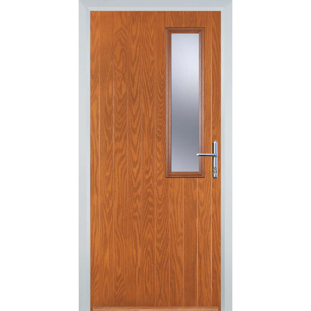 Door Stop Mid Square (56) Composite Contemporary Door In Oak Image