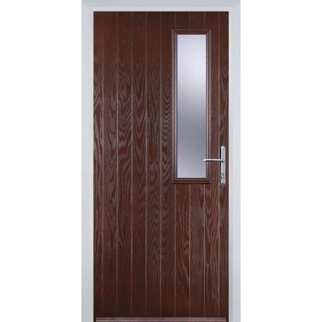Door Stop Mid Square (56) Composite Contemporary Door In Dark Wood Image