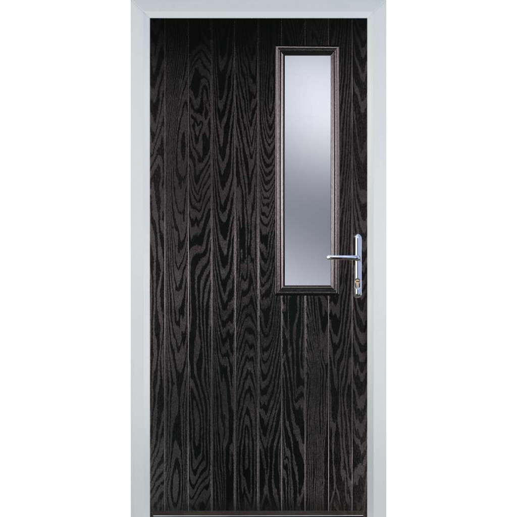 Door Stop Mid Square (56) Composite Contemporary Door In Black Brown Image