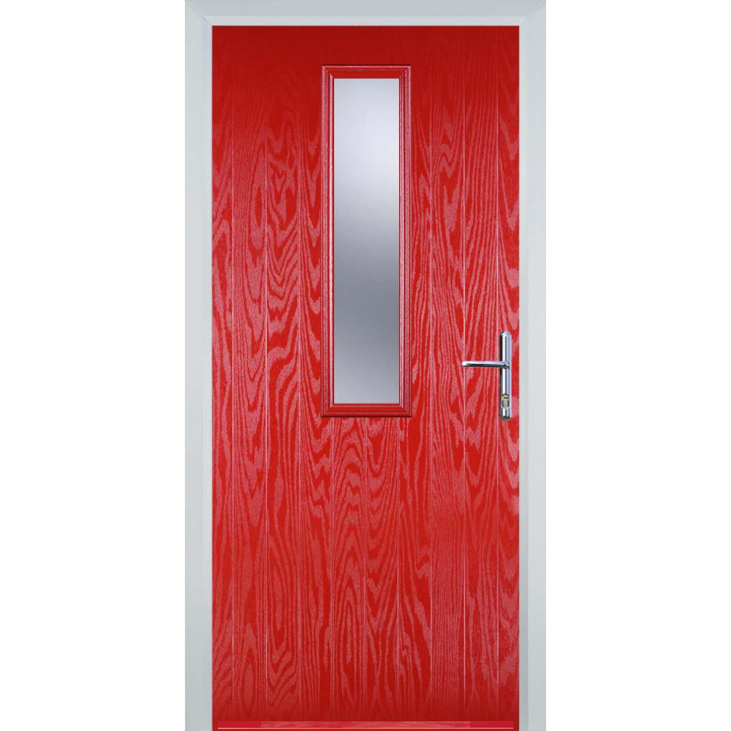 Door Stop Mid Square (57) Composite Contemporary Door In Poppy Red (High Gloss) Image