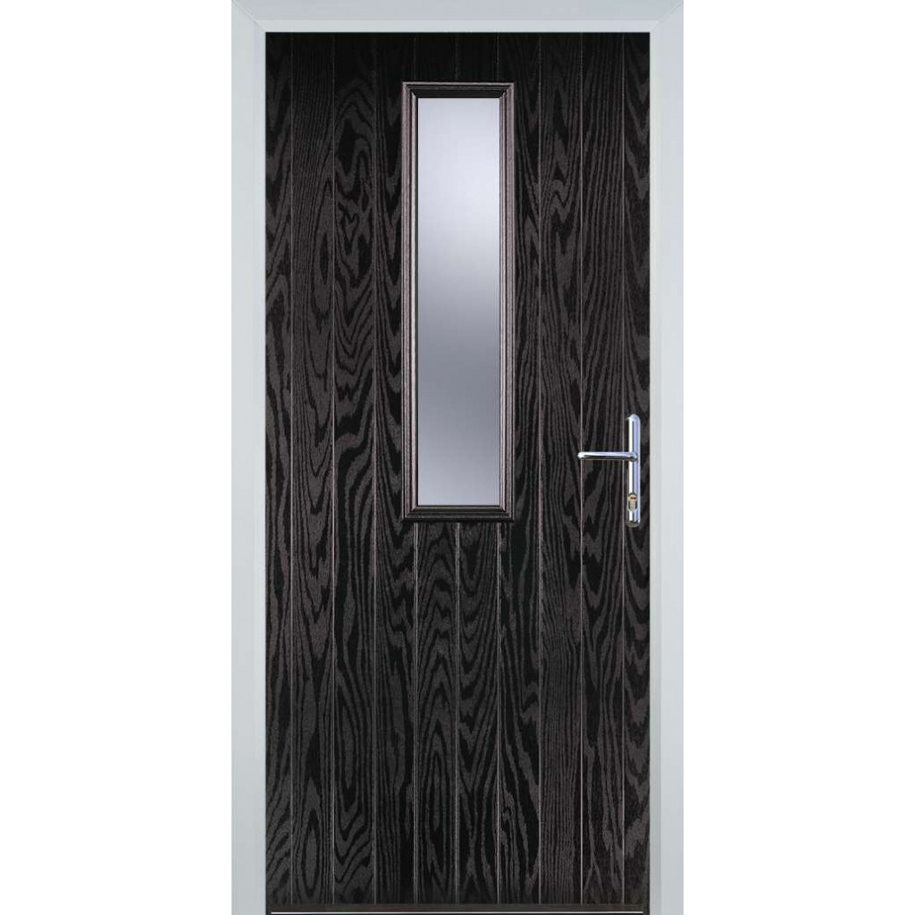 Door Stop Mid Square (57) Composite Contemporary Door In Black Brown Image