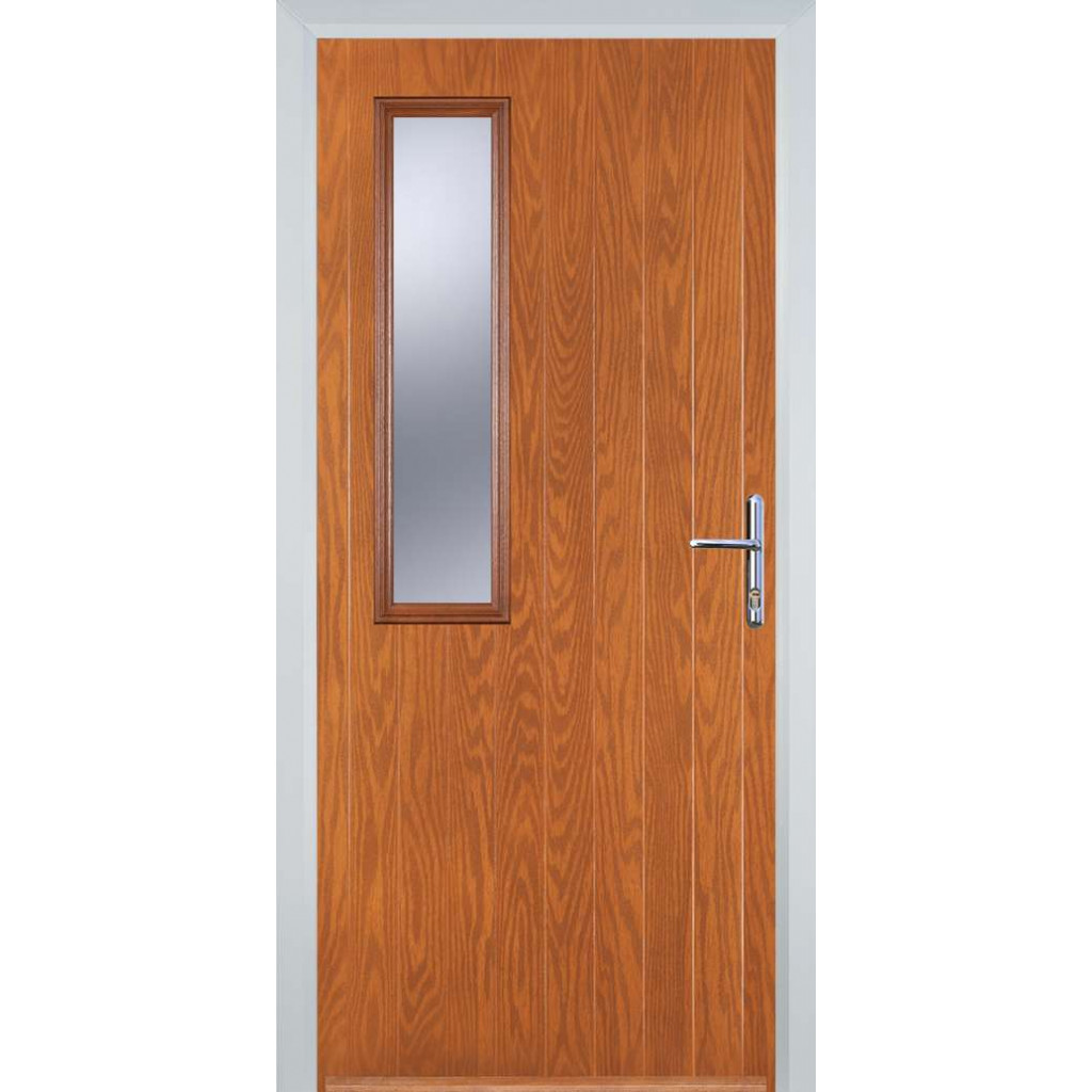Door Stop Mid Square (58) Composite Contemporary Door In Oak Image