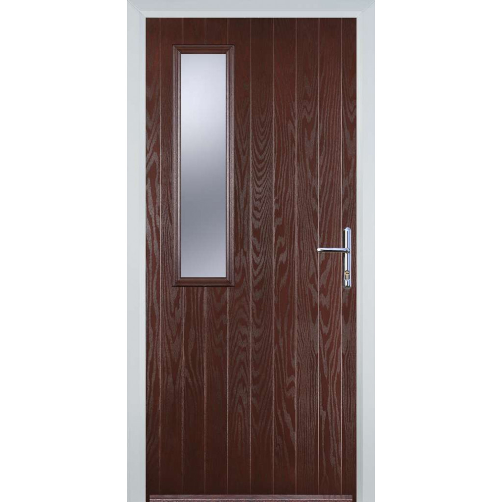 Door Stop Mid Square (58) Composite Contemporary Door In Dark Wood Image
