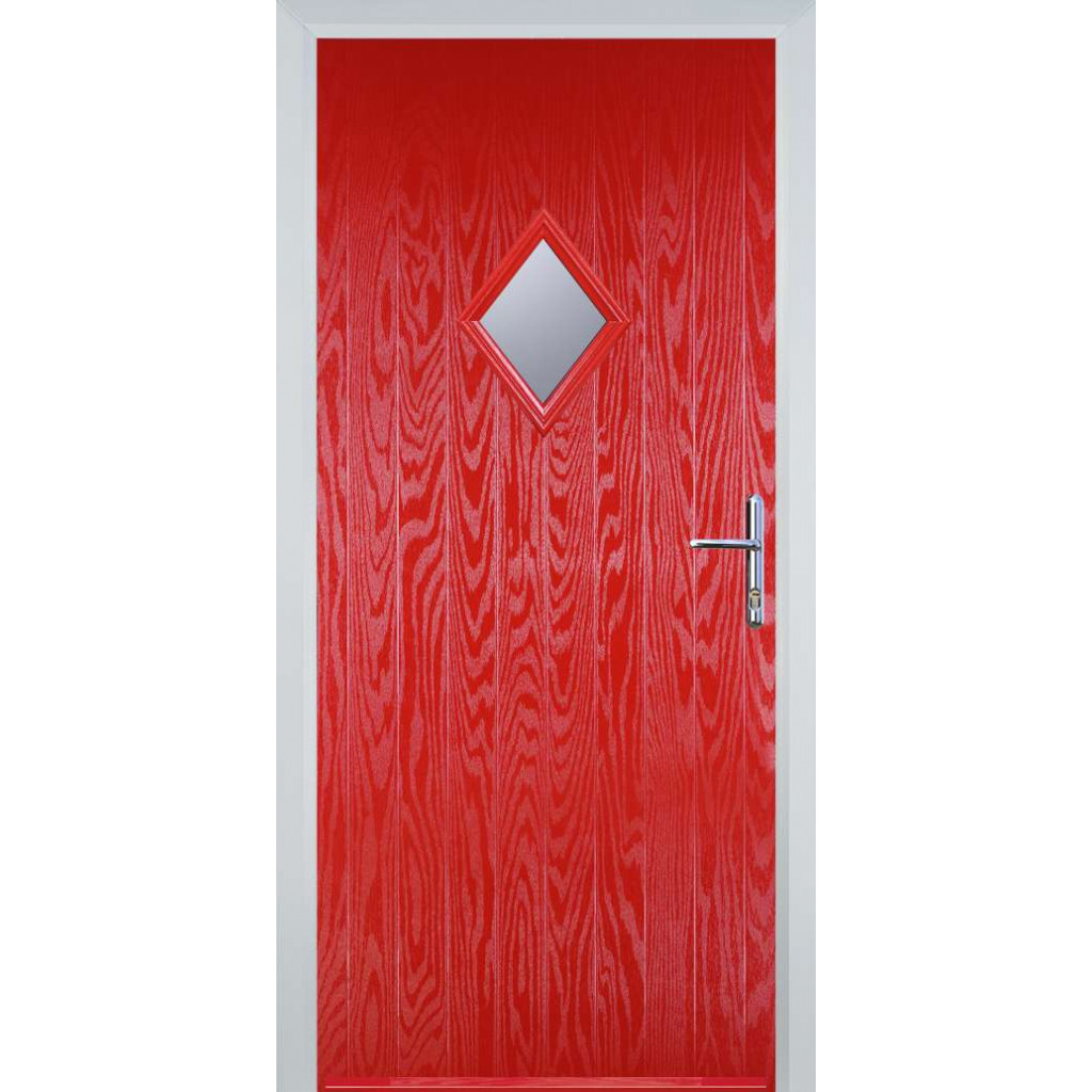Door Stop Diamond (P) Composite Cottage Door In Poppy Red (High Gloss) Image