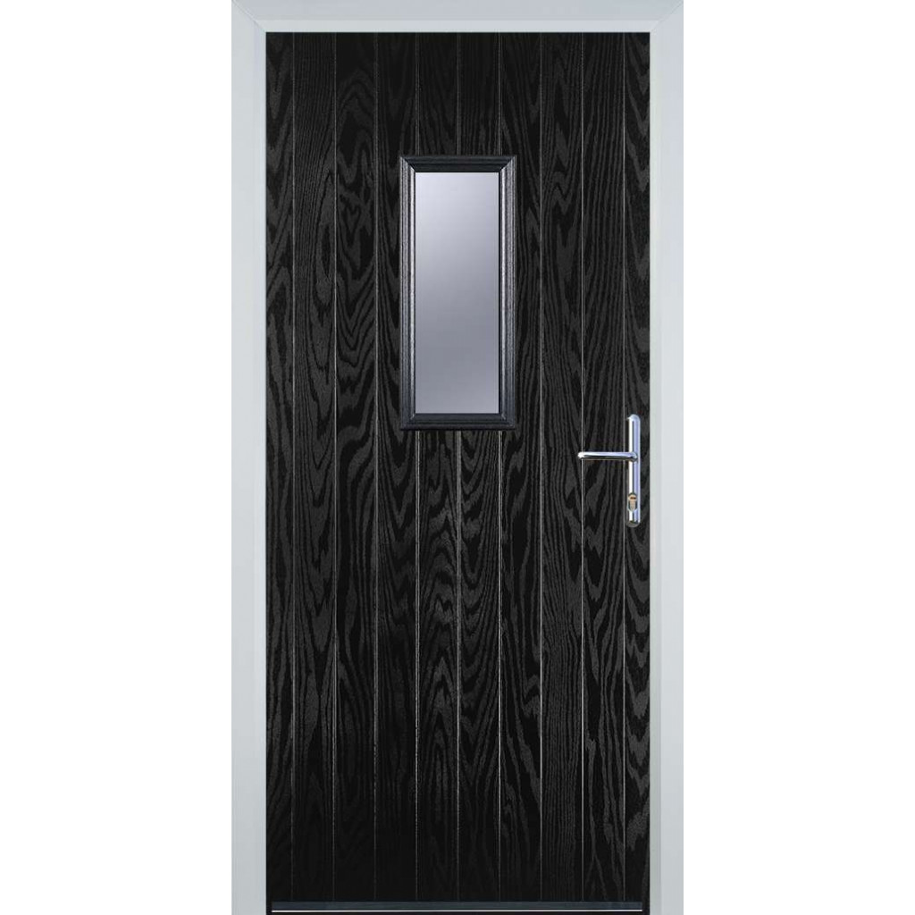 Door Stop 1 Square (U) Composite Cottage Door In Black Image
