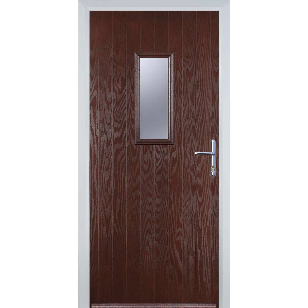 Door Stop 1 Square (U) Composite Cottage Door In Dark Wood Image