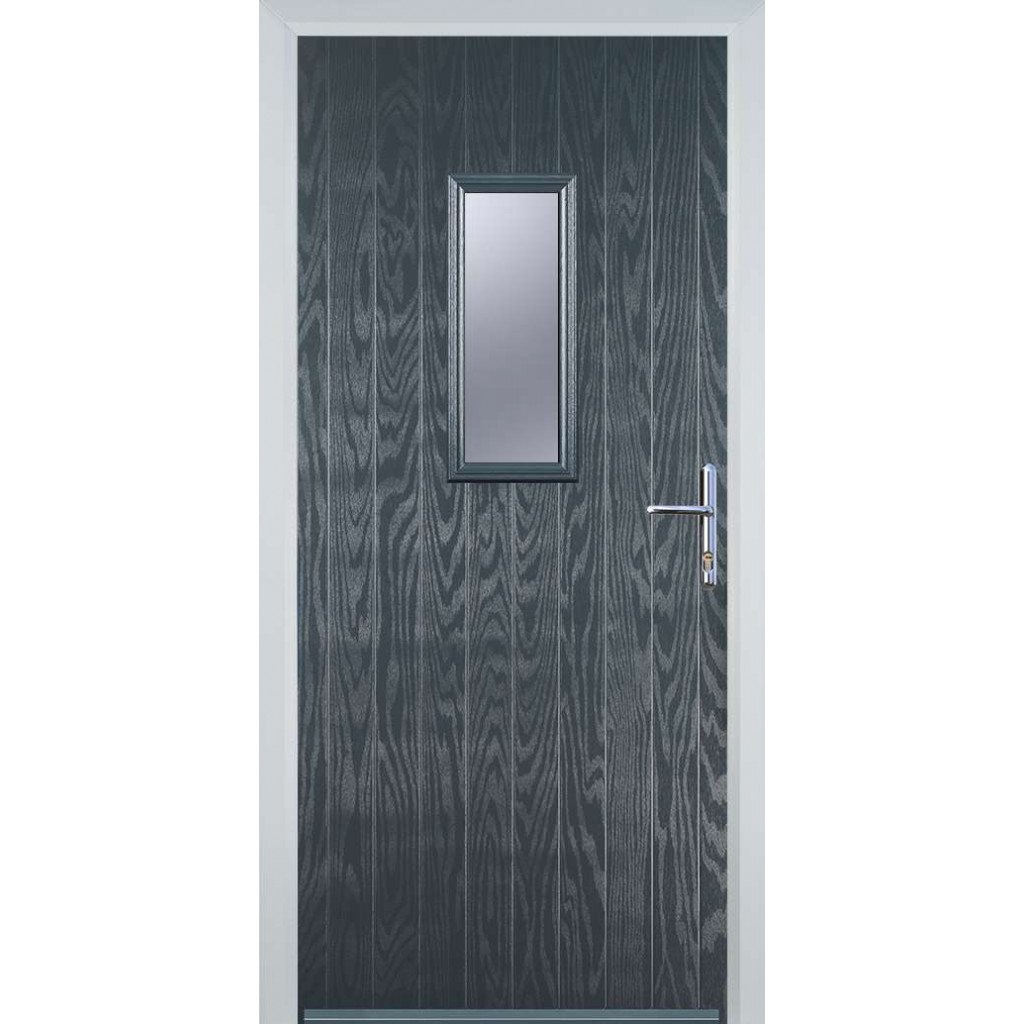 Door Stop 1 Square (U) Composite Cottage Door In Grey Image