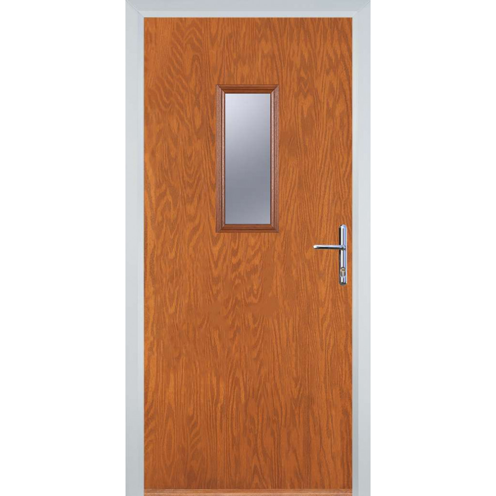 Door Stop 1 Square - Flush Grained (U) Composite Flush Door In Oak Image